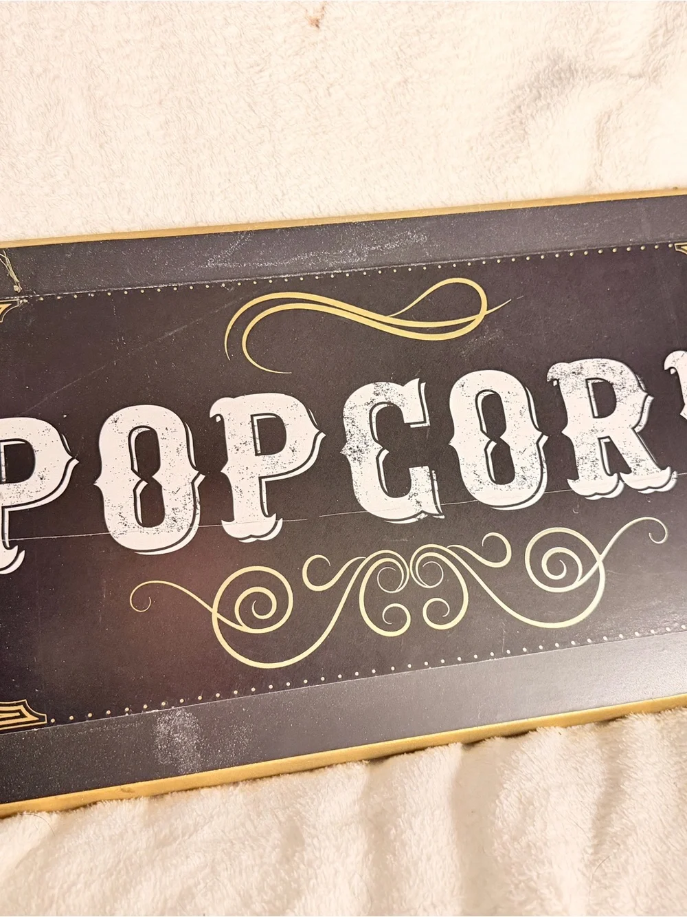 Hobby Lobby Black and Gold Popcorn Wall Sign